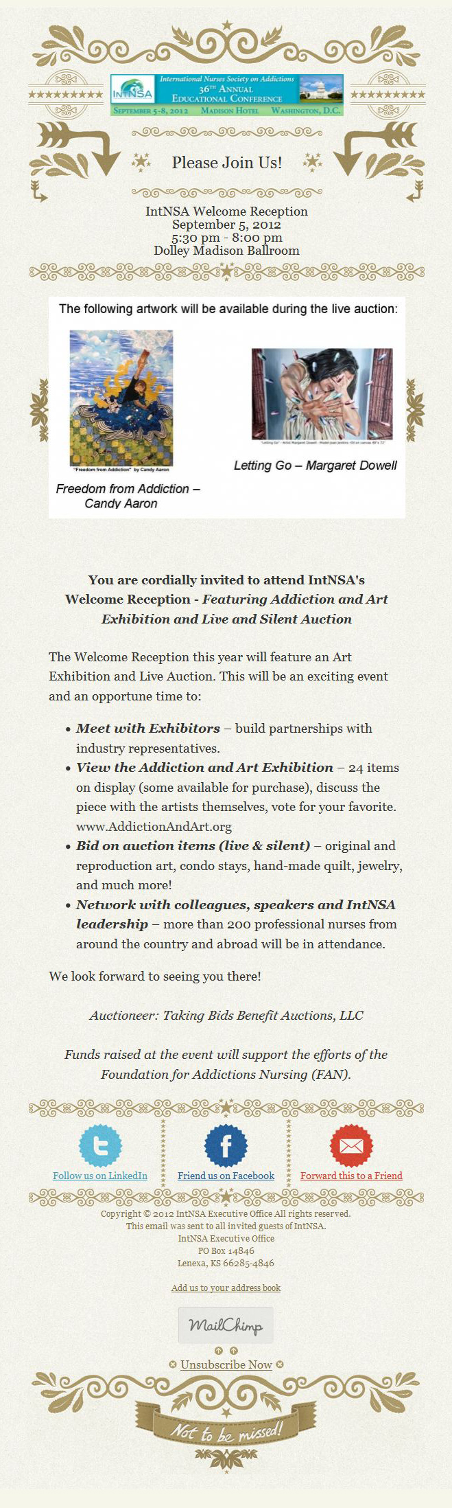 IntSNA Art Show Invitation